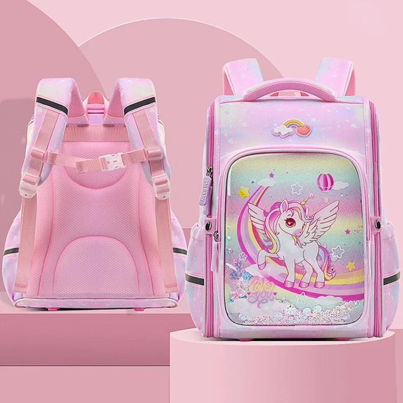 Girls Princess Mermaids Unicorn Rabbit Cartoon Sweet Backpacks New Children Primary School Students Cute Large Capacity Bags Hot