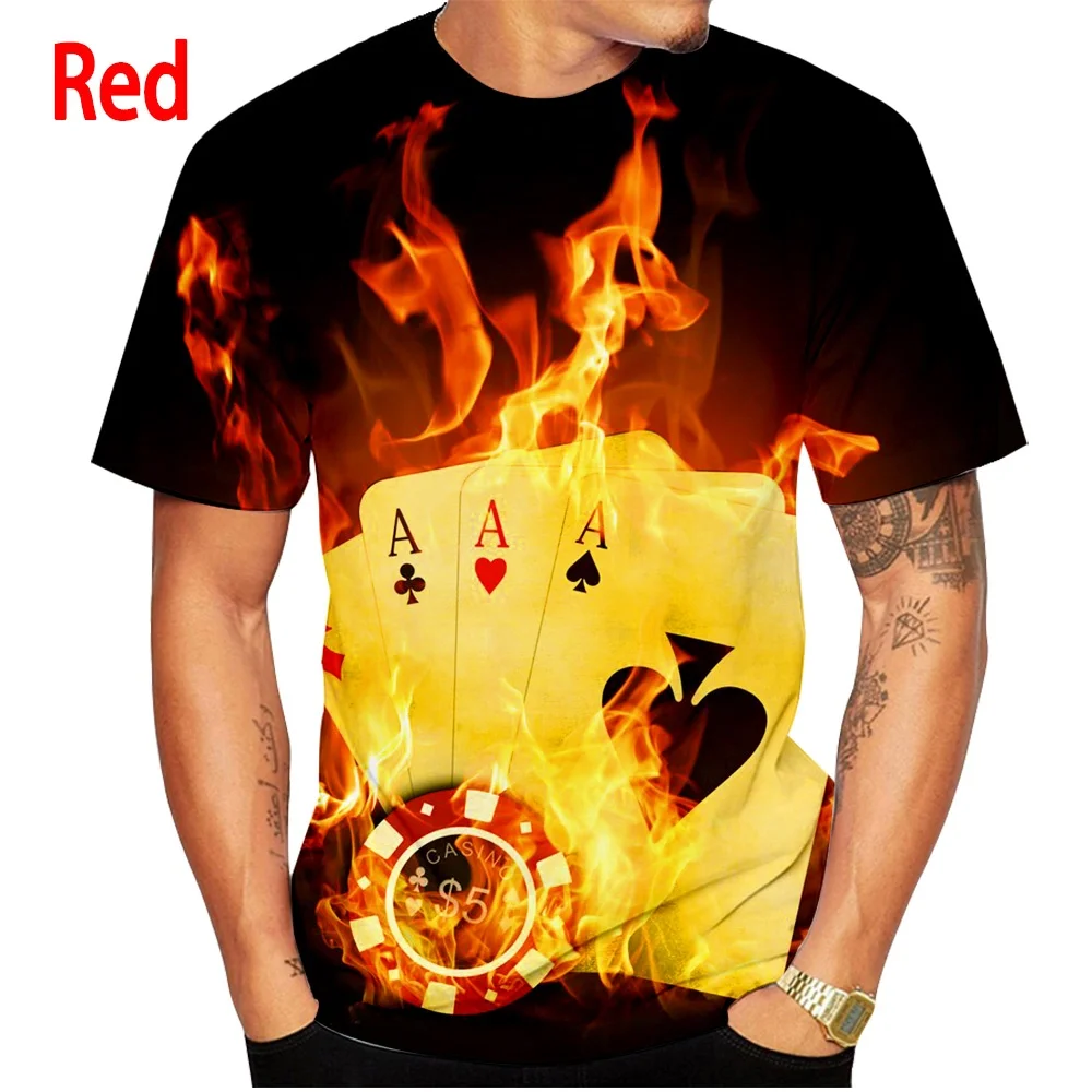 

New Women/Mens Cool 3d Poker Print Short Sleeve T-Shirt