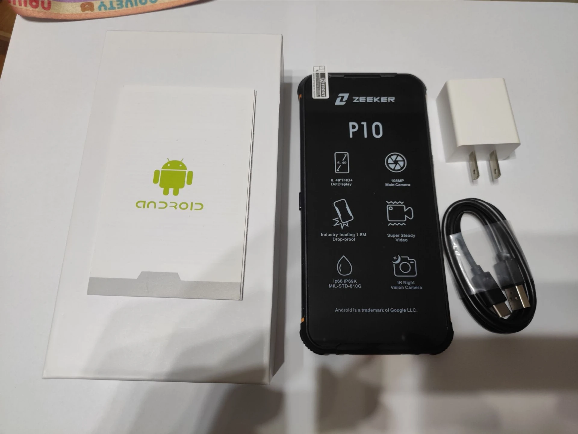 ZEEKER P10 108MP Rugged Phone IP69K Waterproof NFC Smartphone 6.49