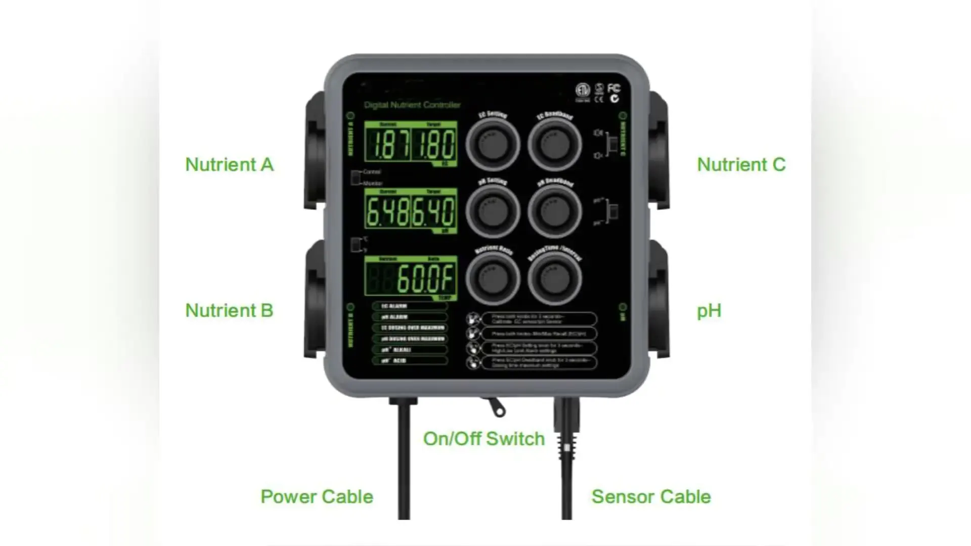 

Hydroponic EC Temperature Sensor PH meter farm Digital Nutrient Controller Greenhouse Hydroponics Digital Nutrient dosing system