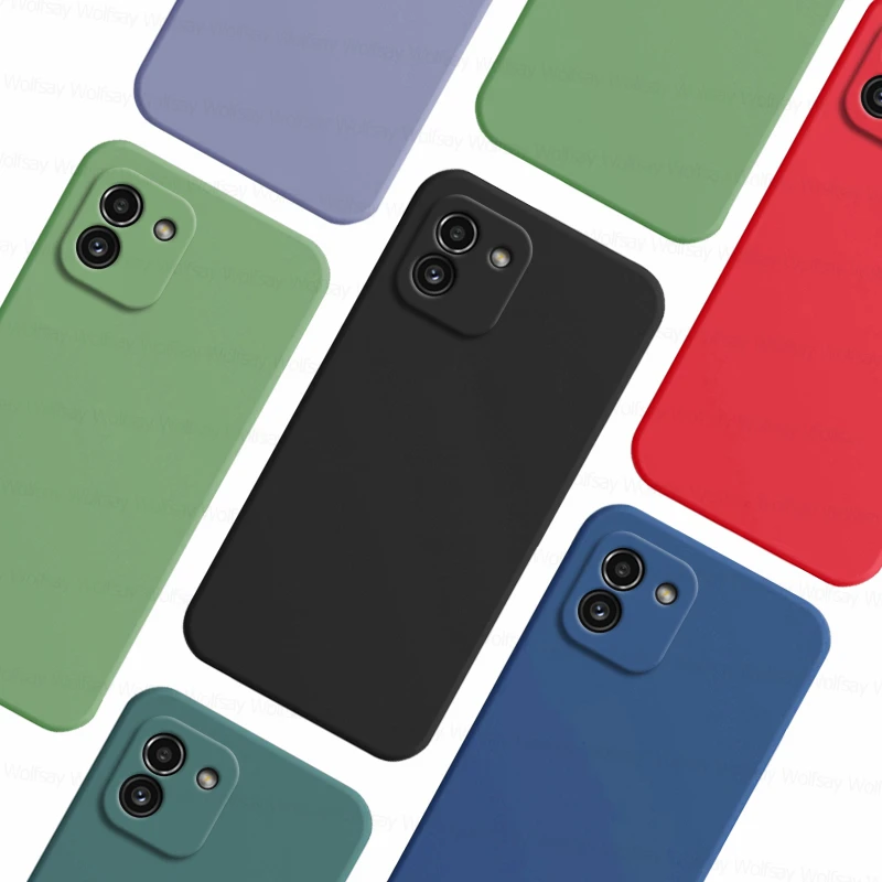 

For Samsung Galaxy A03 Case For Samsung Galaxy A03S A13 A33 A53 A73 A52 A03 Core Cover Liquid Silicone TPU Case For Samsung A03