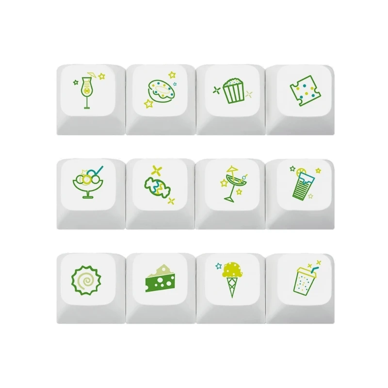 

12-клавишная сублимационная клавиатура PBT Keycap XDA Height Милая лимонная фруктовая добавка для механической клавиатуры Keycap для переключателей MX