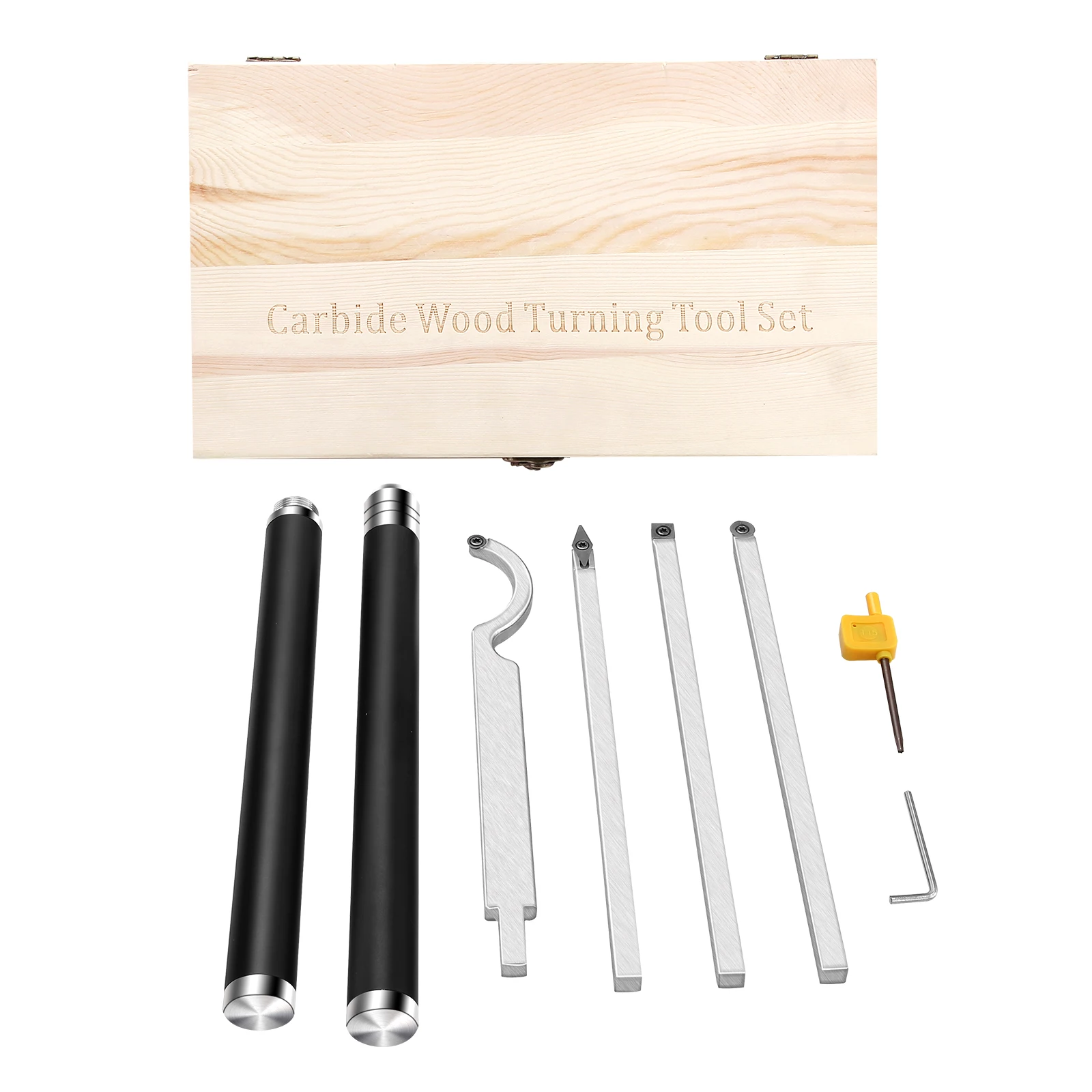 Wood Turning Tools Set Woodworking Chisel Carbide Inserts Cutter Stainless Steel Bar Aluminum Handle Wood Turning Lathe Tools