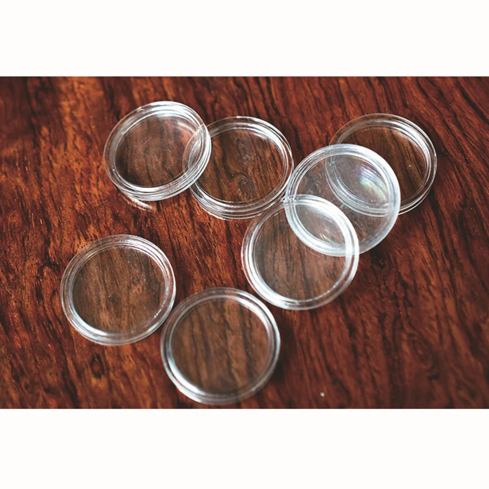 

50 PCS Gasket Clear Plastic Organizer Bins Storage Case Coin Mini Small Round Box