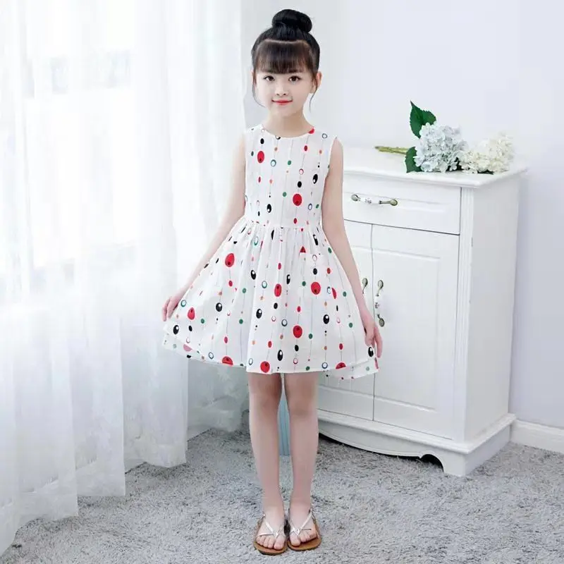 

Girls Dress 9 Summer 7 New Children's Clothing 5 Baby Princess 3 Polka Dot Vest Dresses 9 Years Old Tide Christmas Birthday Gift