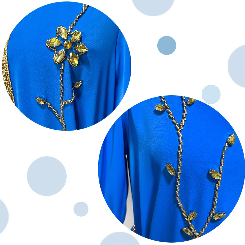 Middle Eastern Muslim Banquet New Diamond Dress Fashion Robes Abaya for Women Evening Dresses Caftan Marocain Vestidos