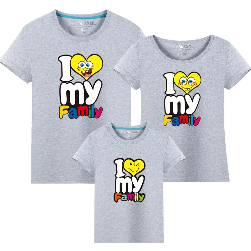 

Модные парные футболки с коротким рукавом для мужчин и женщин, футболка с принтом «I Love My Family вечерние НКИ, женский подарок на день Святого Ва...