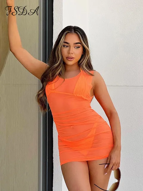 FSDA Mini See Through Women Bodycon 