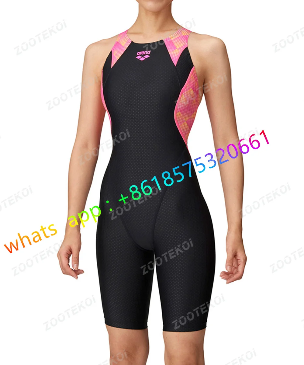 Women's Triathlon Racerback One Piece Swimsuit Competitive Pro Training Knee Length Bodysuit Swimsuit Swimming Pool Bathing Suit