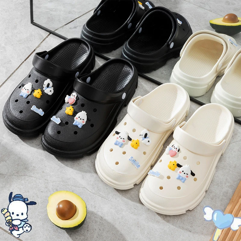 

Сандалии Kawaii Sanrio, милые Мультяшные летние сандалии для улицы, пляжные Нескользящие удобные тапочки, детские игрушки для девочек, подарки