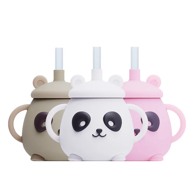 ZK20 Baby Water Cup Anti-fall Baby Drinking Cup Learning Drinking Cup Silicone Straw Cup Children Kettle Snack Cup