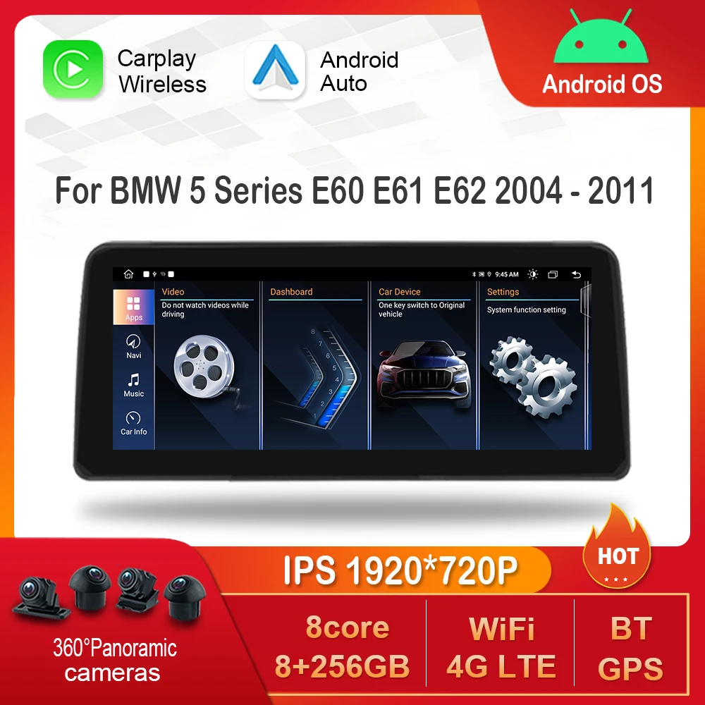 12 3-дюймовый сенсорный экран HD для BMW 5 серии E60 E61 E62 2004-2011 CIC CCC Система Android