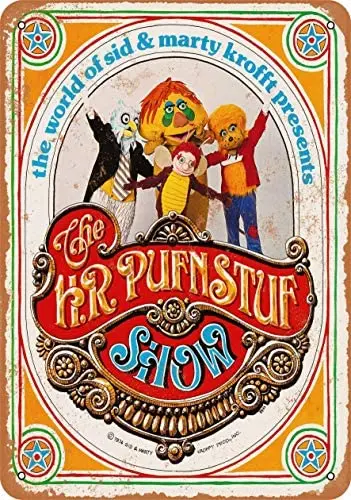 

12 x 16 inches Metal Vintage Funny Tin Sign 1970 The H.R. Pufnstuf Show