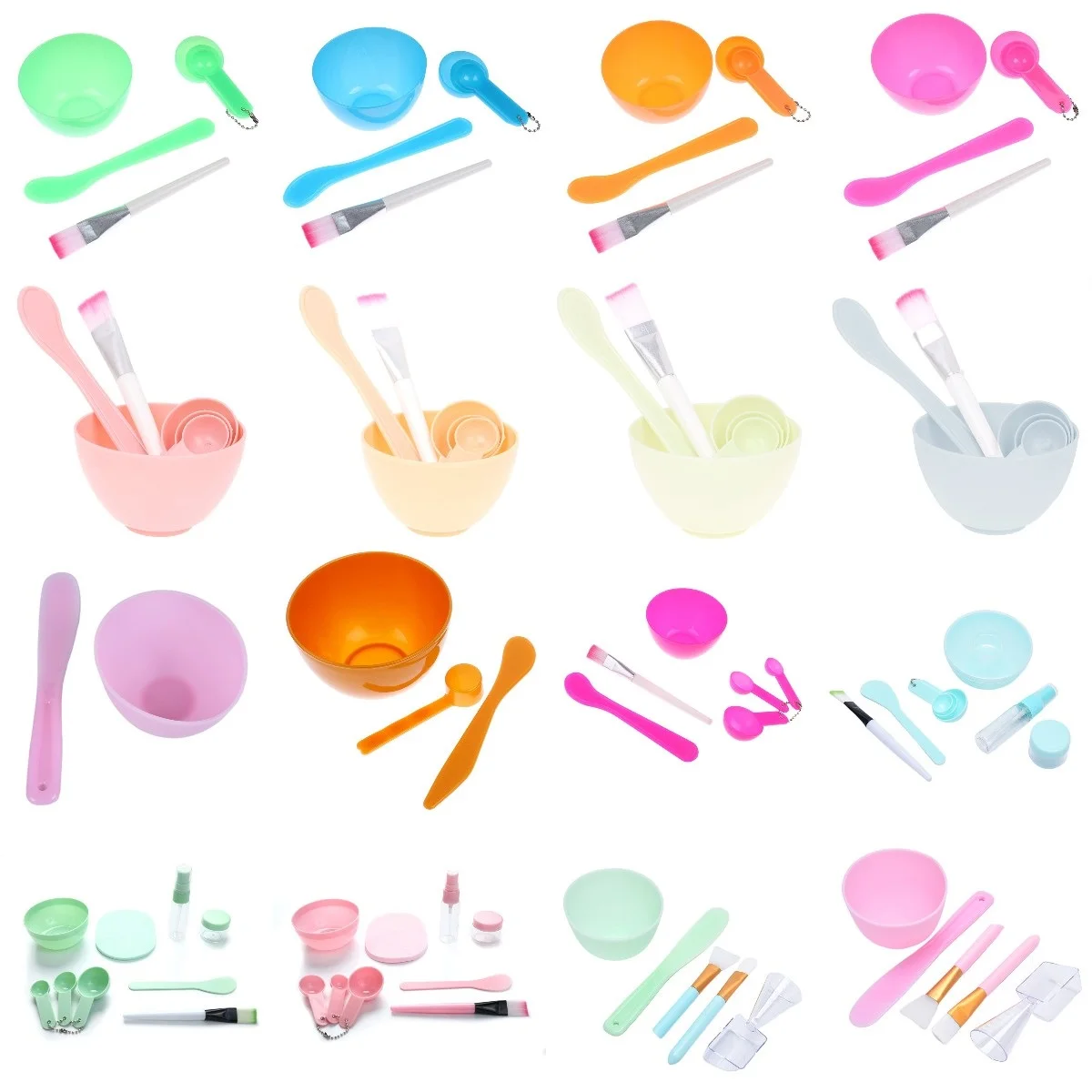 

1Set DIY SDIY Facial Face Mask Bowl Brush Spoon Homemade Makeup Set Beauty Stick Tools Cosmetic Face Mask Applicator Brushes