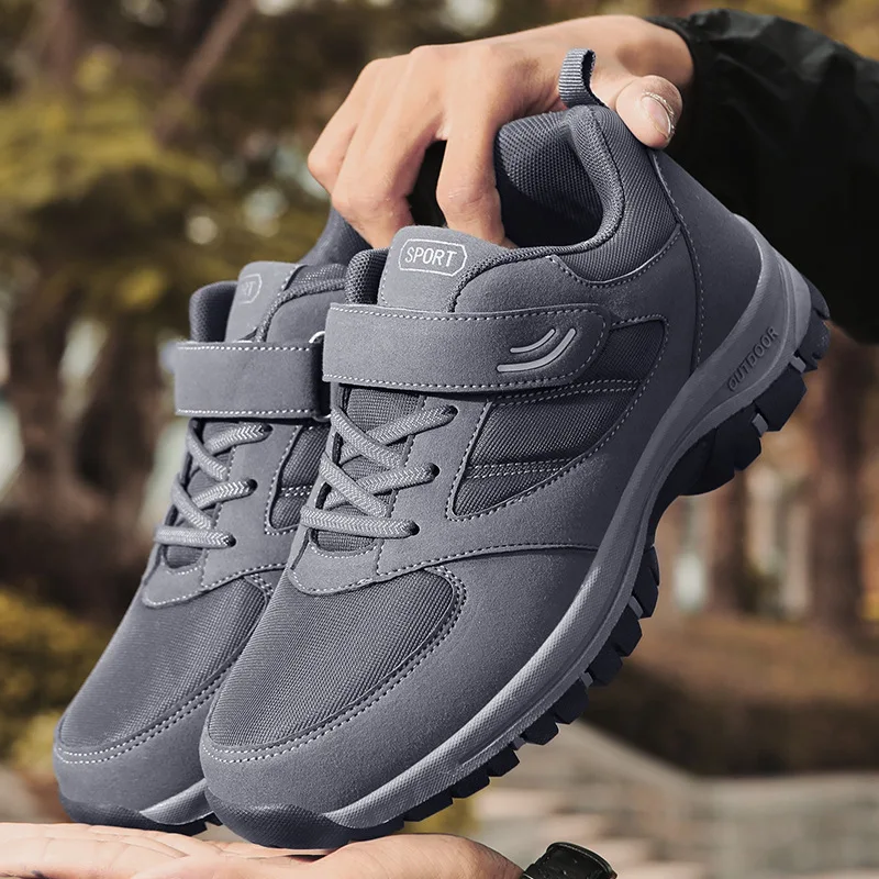 Мужские кожаные кроссовки легкие водонепроницаемая обувь для ходьбы