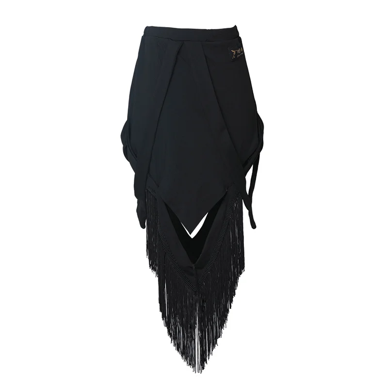 

Ladies Latin Dance Dress Sexy Fringed Fringed Skirt Black Slits Practice Samba Salsa Latin Dance Dress