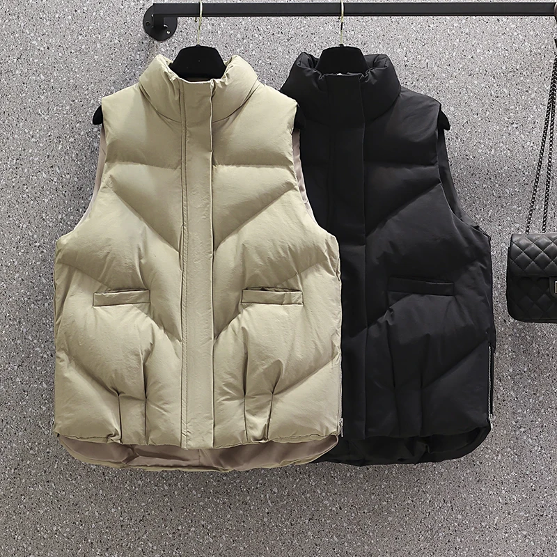 EHQAXIN 2022 New Women's Vest Autumn Winter Leisure Vest Jacket Korean Fashion Loose Warm Down Jacket Cardigan Coat Ladies M-4XL