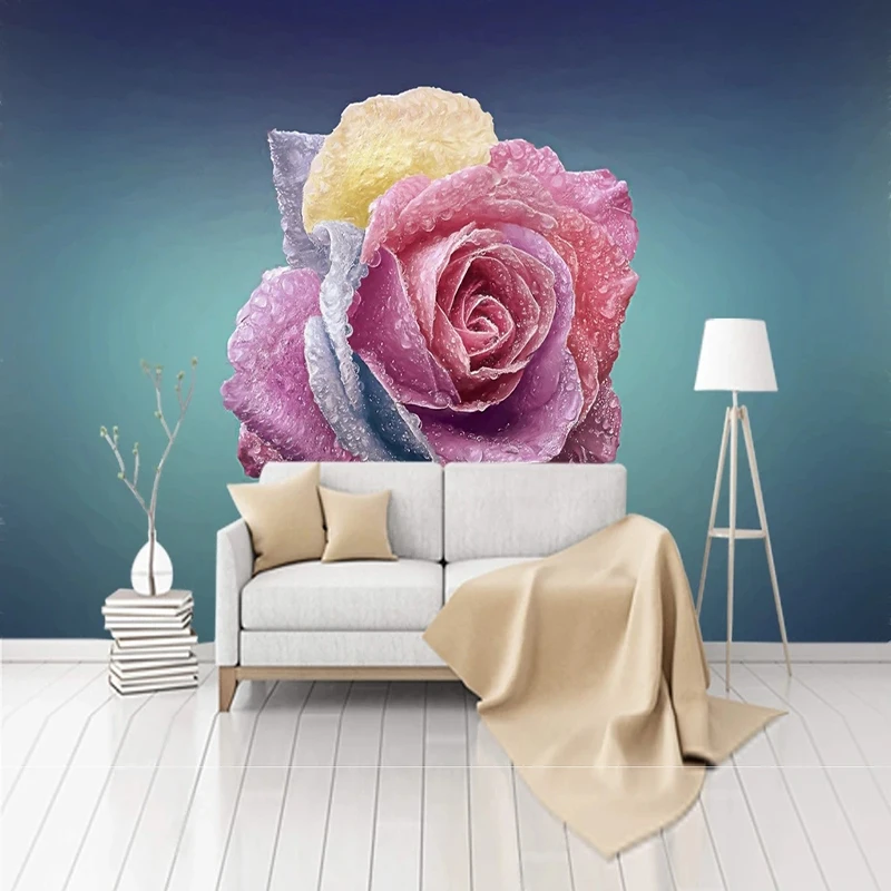 

Пользовательские 3D современный минималистский ручной росписью розы ТВ фон Настенная Обои для спальни домашний декор Papel де Parede Tapety