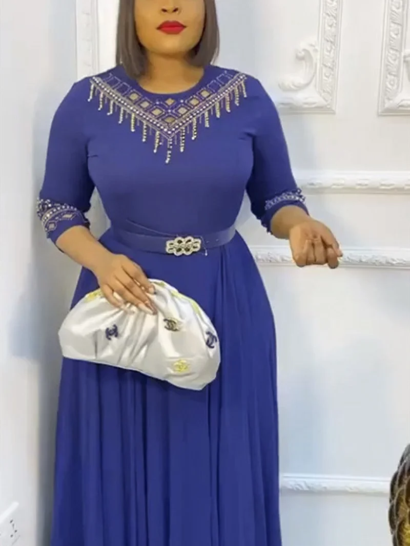 

Plus Size African Party Dresses for Women 2022 New Summer Chiffon Maxi Long Dress Elegant Kaftan Muslim Gown Ladies Clothing