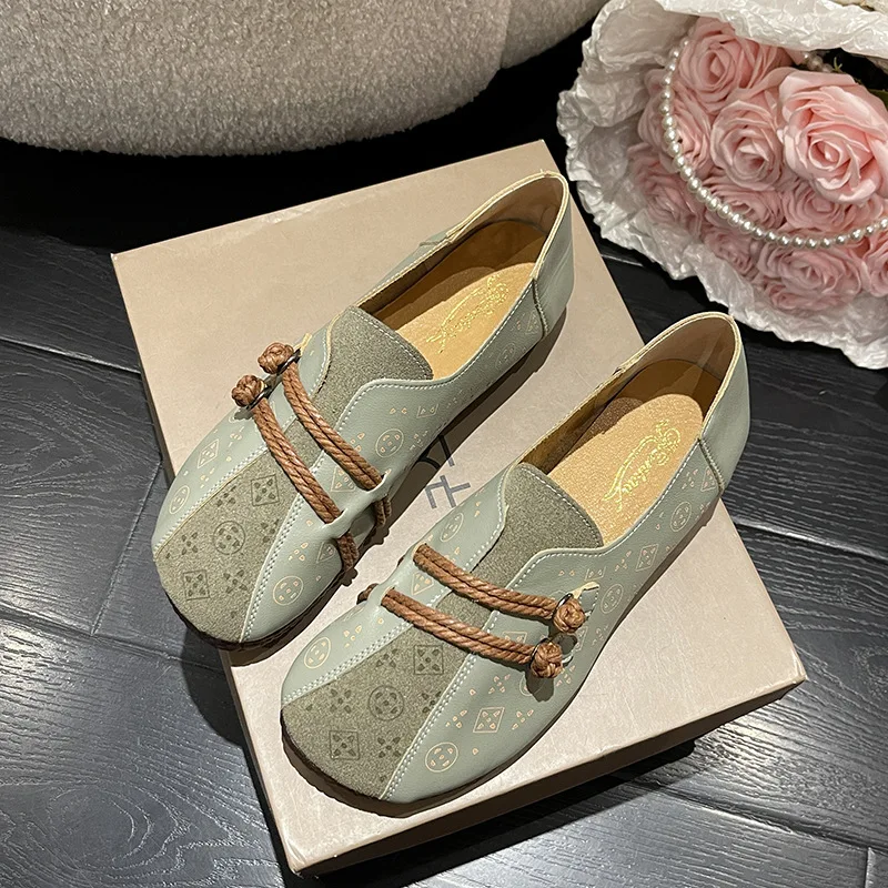 

Туфли женские с круглым носком, мягкие кроссовки, повседневная обувь на плоской подошве, на шнуровке, для вождения, удобная обувь для мам, на лето