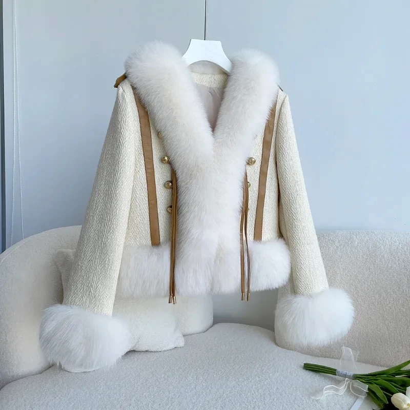 

Autumn and winter 2022 woolen coat, feminine, fox like new woolen coat