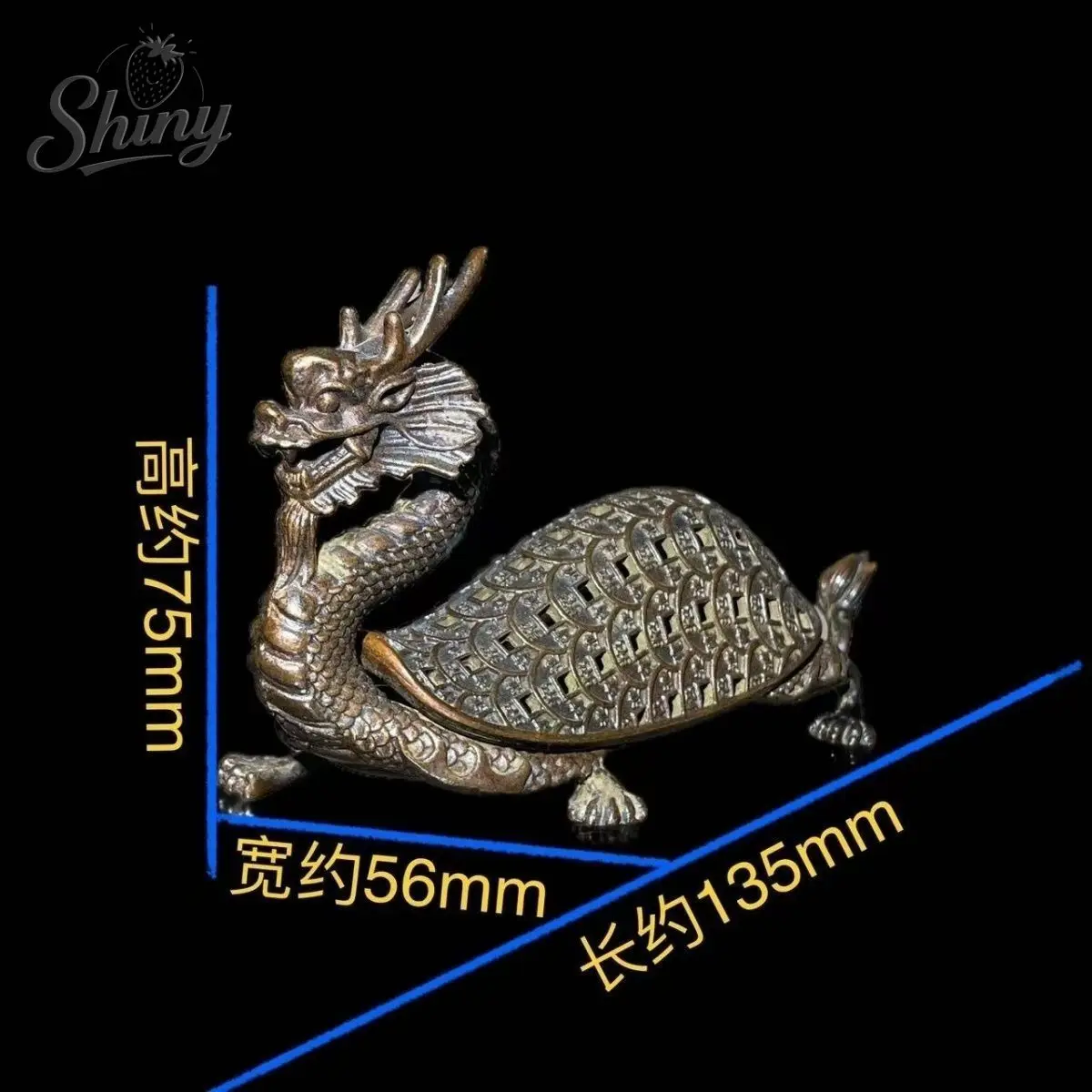 

Резьба из меди Антикварная курильница в виде черепахи-дракона