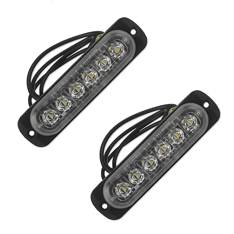 

2X 12V-24V 6LED Light Flash Emergency Car Vehicle Warning Strobe Flashing Blue And Red