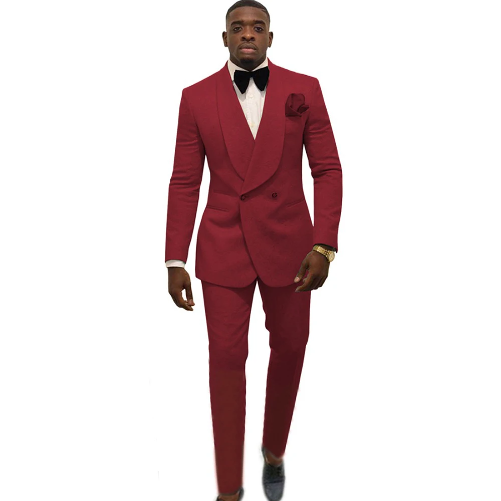 2022 Costume Homme New Fashion Slim Wedding Fit Business Blazers Pants 2 Pcs Tailor-Made Men Suits