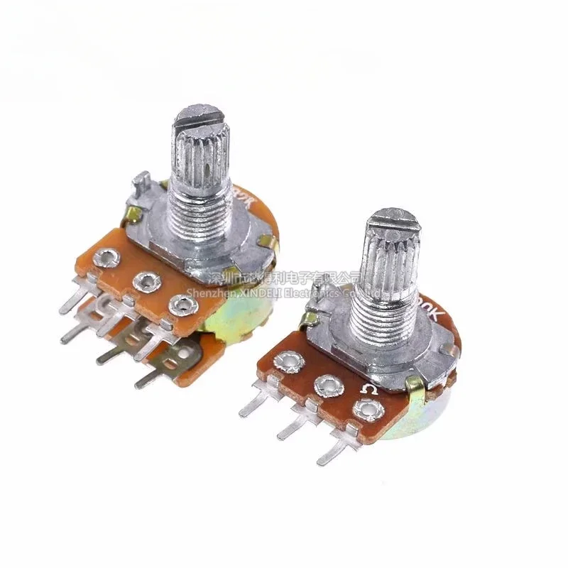 10 шт. 15 мм WH148 3-контактный 6-контактный B1K B2K B5K B10K B20K B50K B100K B250K B500K B1M Потенциометр 1K 2K