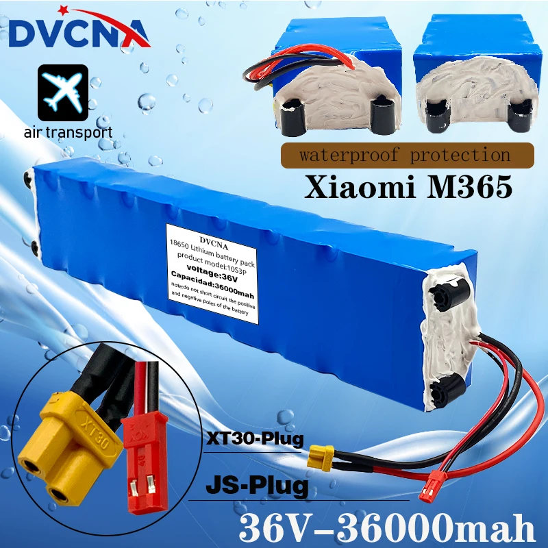 

36V 36Ah 18650 Rechargeable lithium Battery pack 10S3P 500W High power for Modified Bikes Scooter Electric Vehicle,With BMS XT30