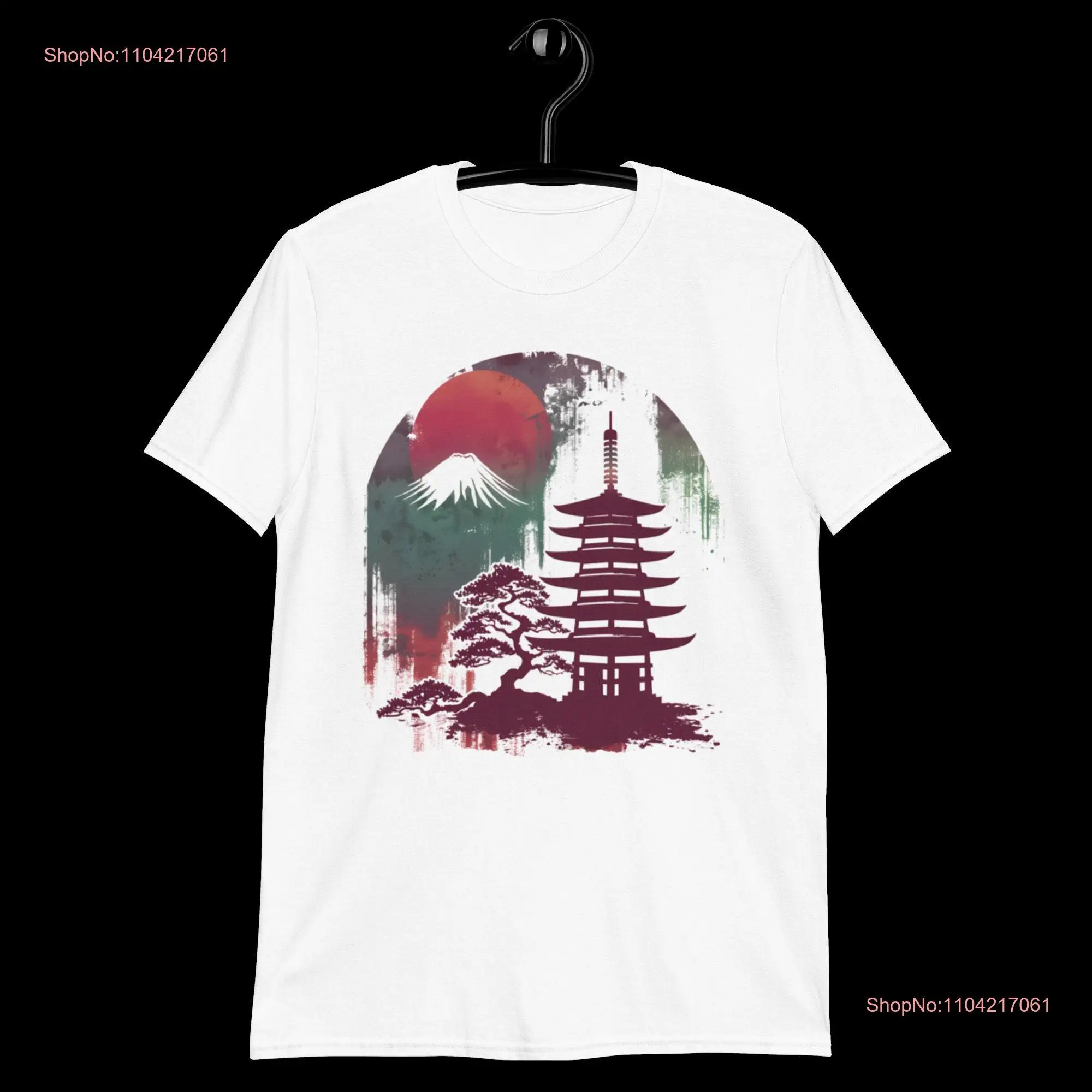 Японская мечта футболка Бонзай ретро мотив винтажное крепление растений Фудзи