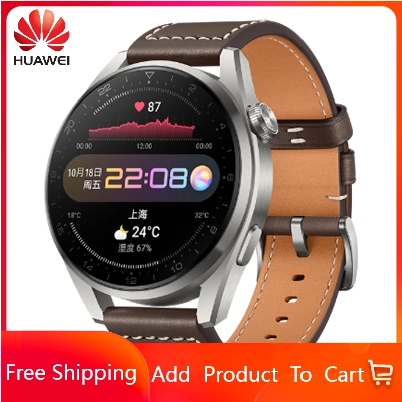 

NEW HUAWEI WATCH 3 Pro Phone Smart Watch Men Bluetooth Call Blood Pressure Fitness Tracker Smartwatch Men