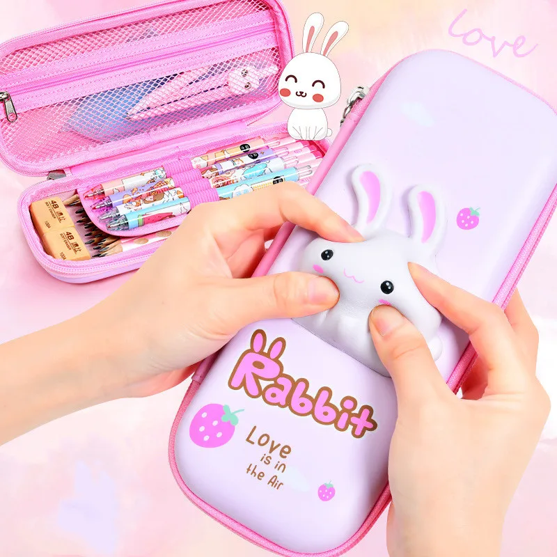 

Kawaii Large Pencil Case Stationery Storage Bags Pencil Bag Cute Makeup Bag School Supplies Girl Boy Kids Gift Cartoon Animals