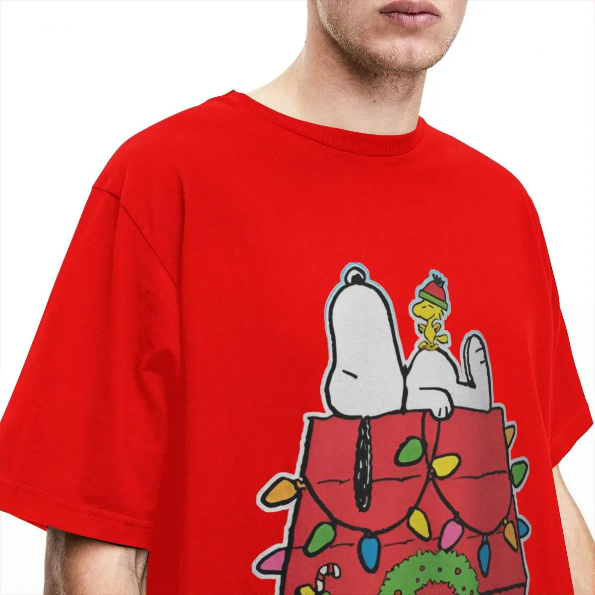 Мужская футболка рождественские футболки с рисунком Снупи модные летние Вудсток