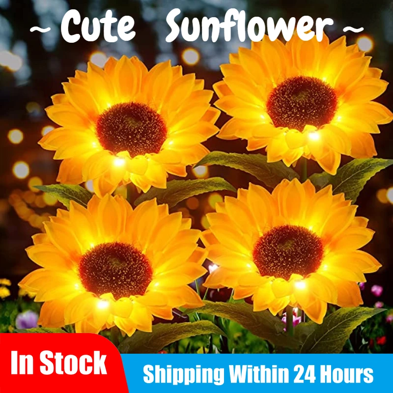 Солнечные Подсолнухи IP65 водонепроницаемый садовый светильник на солнечной
