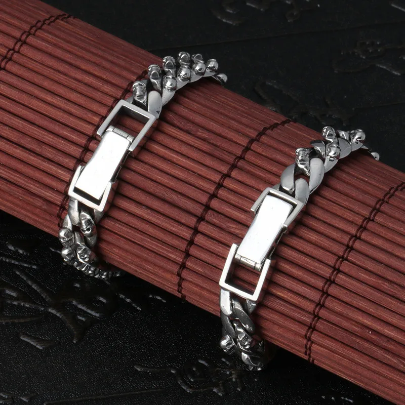 Браслет BOCAI из стерлингового серебра 925 пробы с подвесками для женщин и мужчин