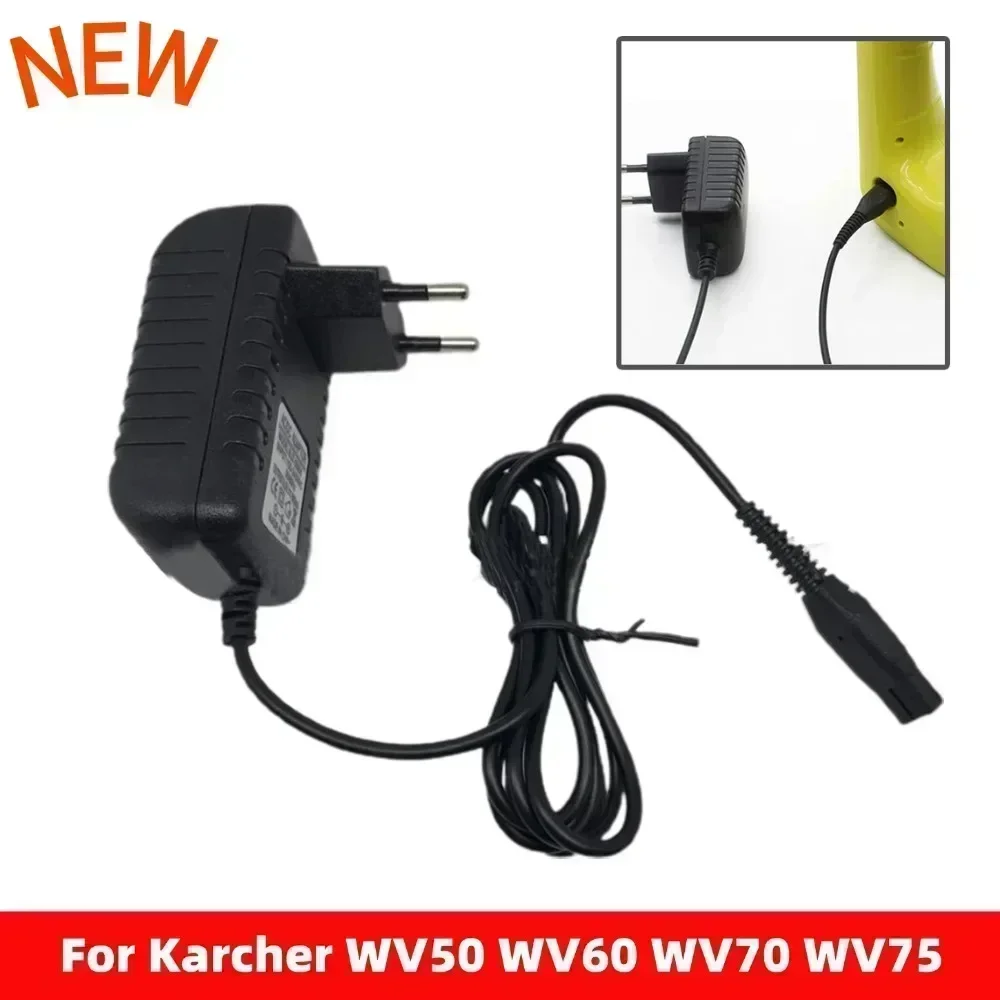 Фото Запасное зарядное устройство, совместимое с оконными пылесосами Karcher-WV50, WV55, WV60, WV70, WV75 и WV2, WV5, входное напряжение 110-240 В переменного тока. №1