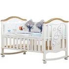 Детская кроватка Bebivita, европейские многофункциональные постельные принадлежности, кроватка из массива дерева, колыбель для новорожденных, простроченная кровать