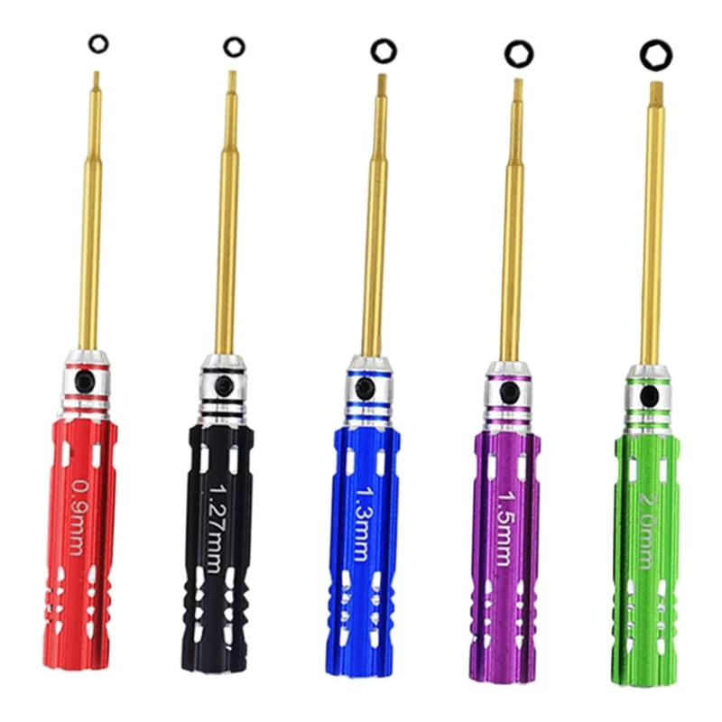 

Colorful Hex Screw Driver Set RC Screwdriver Tools Kit HSS Hexagon Screwdriver Wrench Tool 0.9mm 1.27mm 1.3mm 1.5mm 2.0 E65B