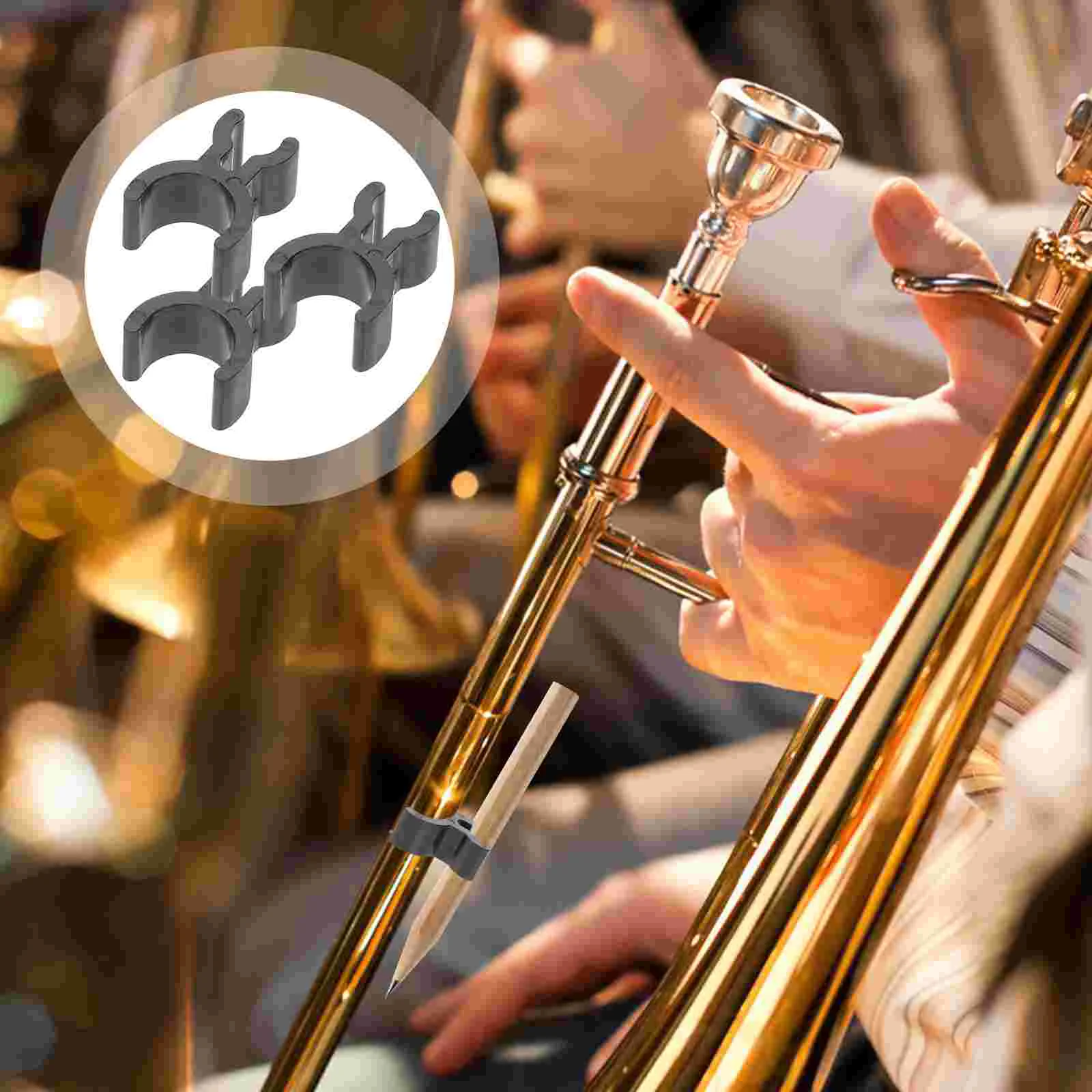 

Clips Pen Trumpet Horn Holder Portable Musical Instruments Clip Black French Plastic