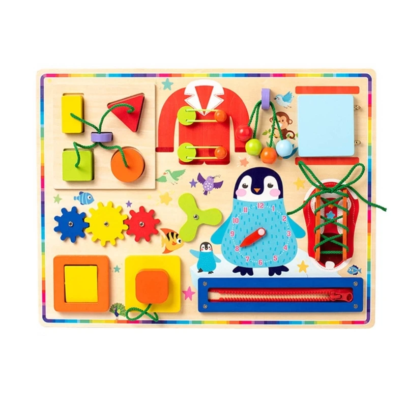 

Q0KB Baby Sensory Activity Board Toy Busy Boards Teaching Aids Fine Motor Skill Toy