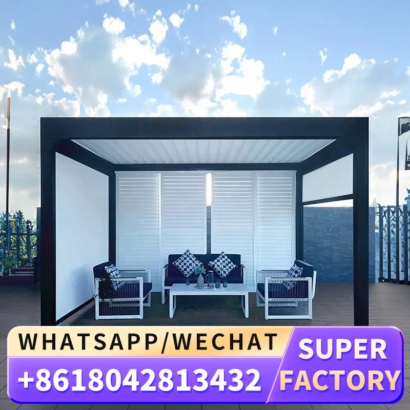 Уличная моторизованная беседка Shinilions размером 10x12 Современная