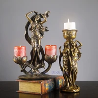 retro resin candlestick candle holder character sculpture venus goddess aromatherapy candle holder modern home decoration
