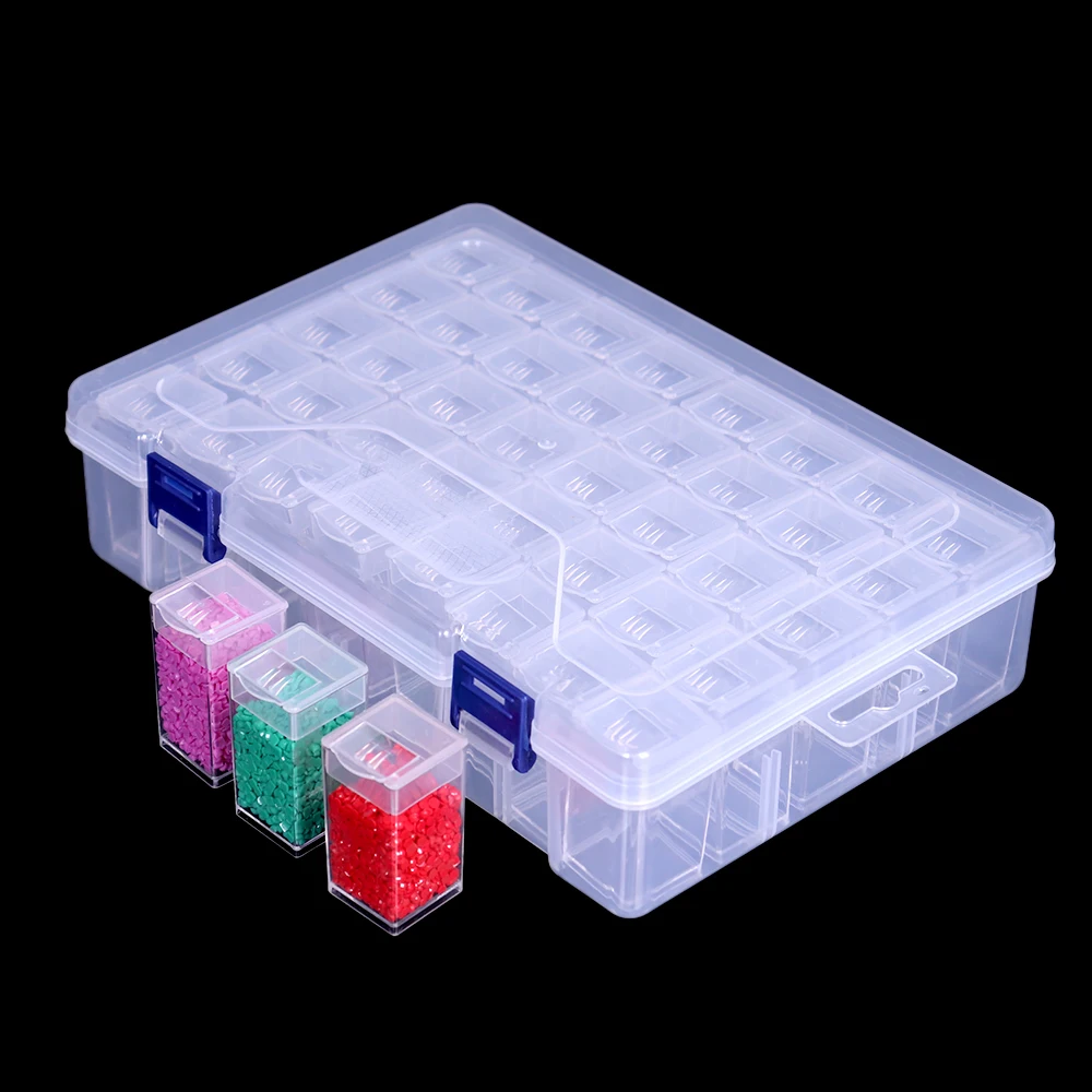 

40/60 Square Round Bottles Box Square Diamond Painting Accessories Container Diamond Painting Tools Crystal Bead Storage jar
