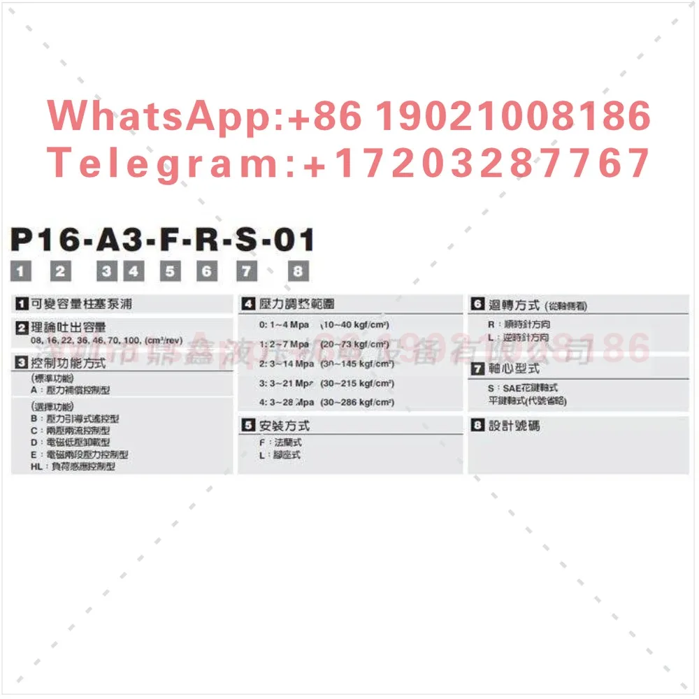 Фото P16-A3-F-R-01 Тайваньский регулируемый поршневой насос Mingde, масляный насос, поршневой насос P08 P16 P22 №2