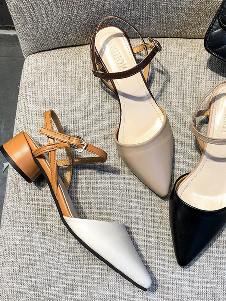 

Buckle Strap Pointed Heel Sandals Espadrilles Platform Fashion Womens Shoes 2022 All-Match High Luxury Comfort Clear Girls Summe