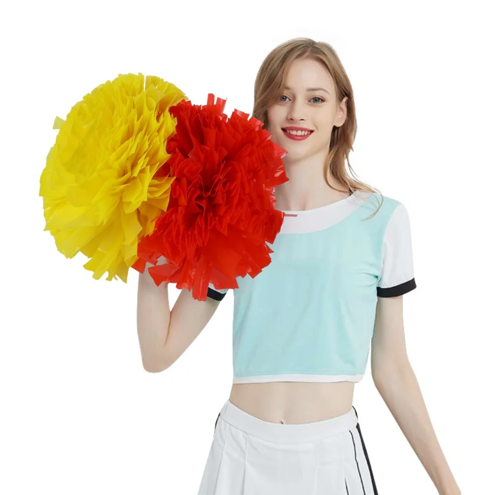 

2PCS Cheerleading Flower Ball Colorfast Match Cheerleader Pom pom Competition Flower Club Sports Party Concert Handheld Pom Pom