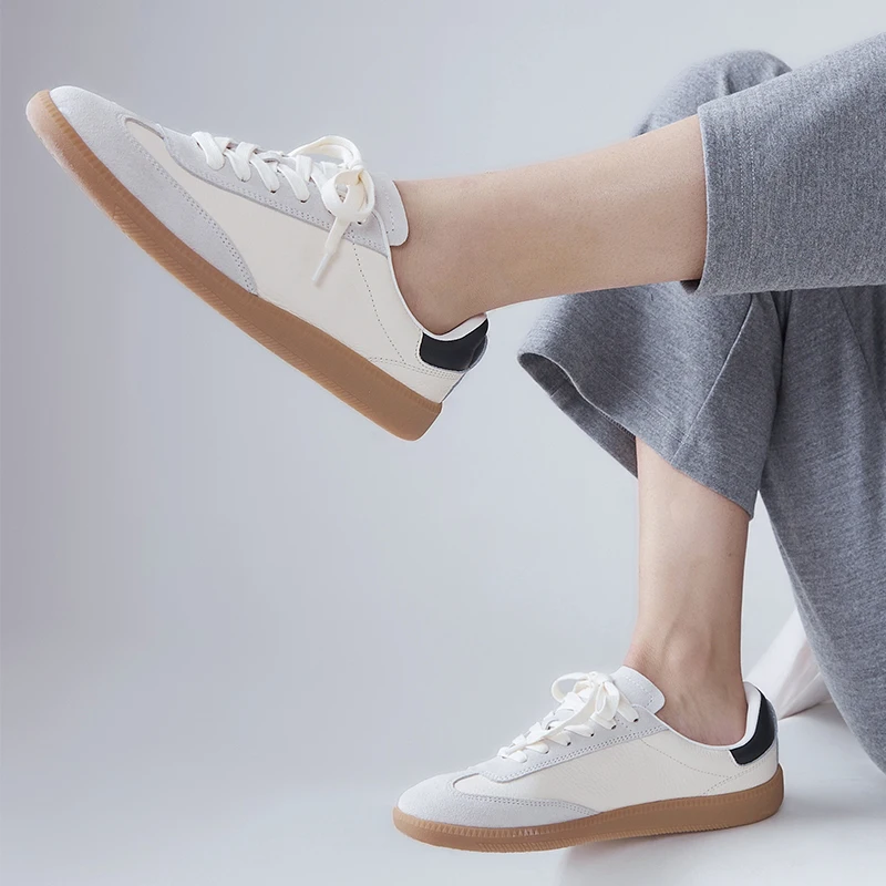 Women's Genuine Leather Shoes New Fashion Comfortable Casual Retro Running German Training Sneaker 3048