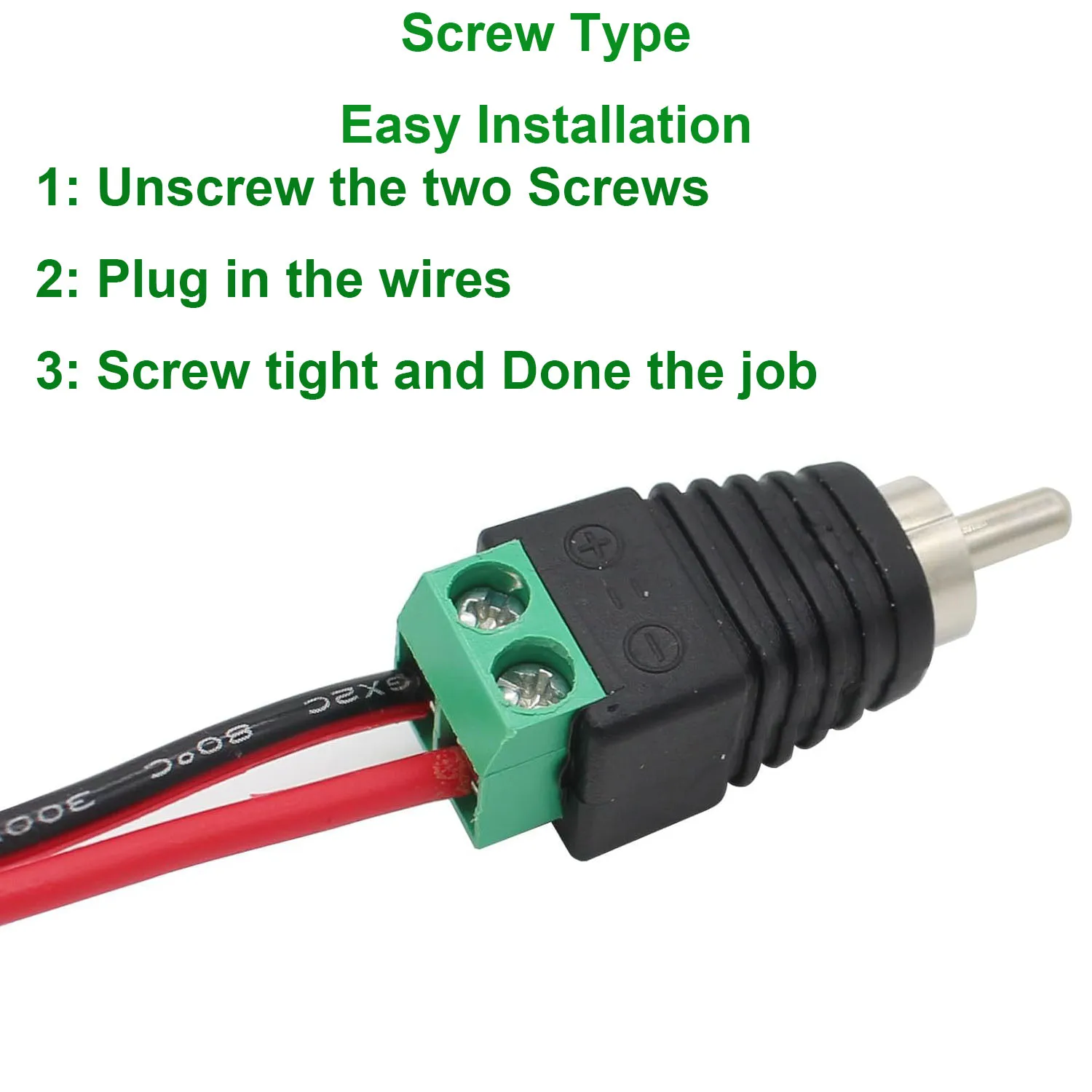 Штекер Phono RCA к винтовому разъему AV 10 шт