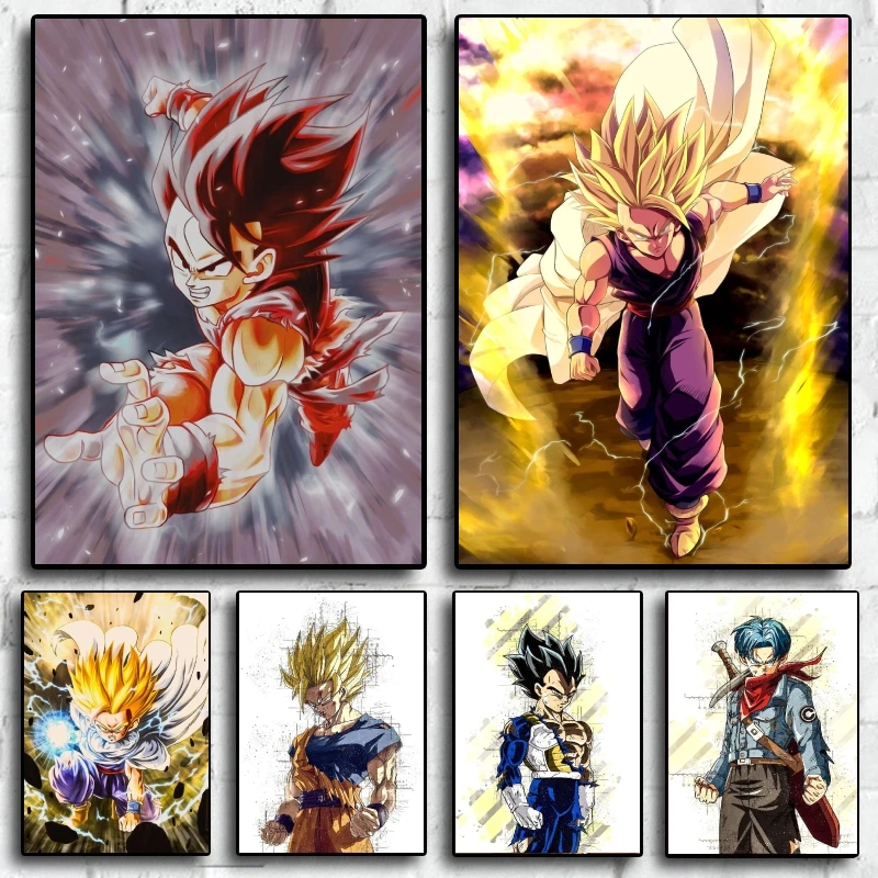 

Картина на холсте Аниме Драконий жемчуг супер Сайя сон Гохан манга наклейки на стену подходит для детской комнаты рождественские украшения